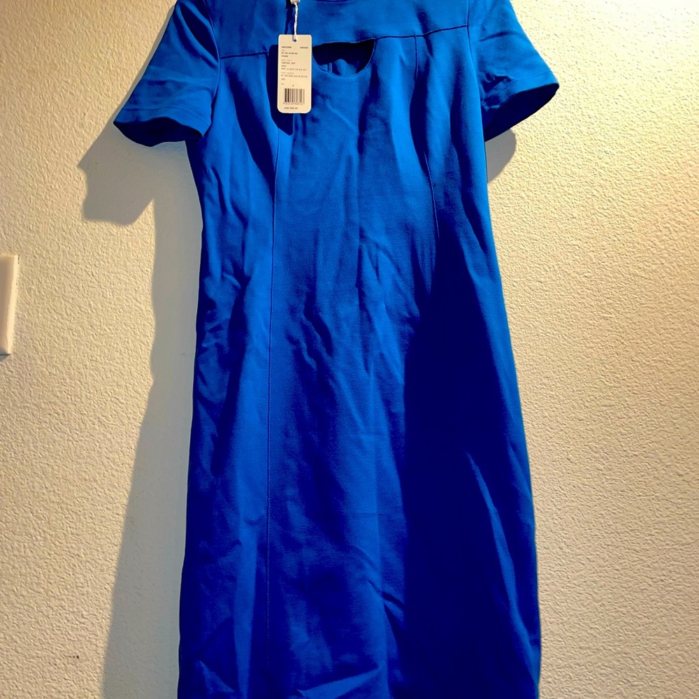 AKRIS PUNTO BURGDORF GOODMAN blue dress